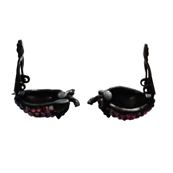 Vintage Signed Weiss Clip-On Strawberry Earrings With AB‎ Rhinestones - Picture 5 of 7